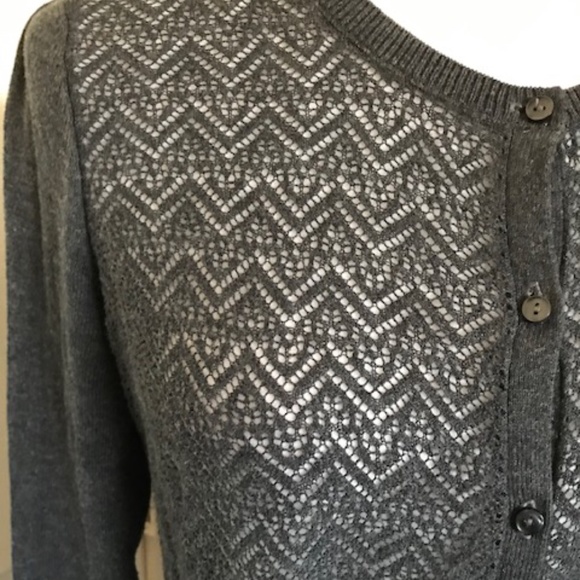 Loft Grey Open-weave Front Cardigan. Size XS. - Picture 2 of 8